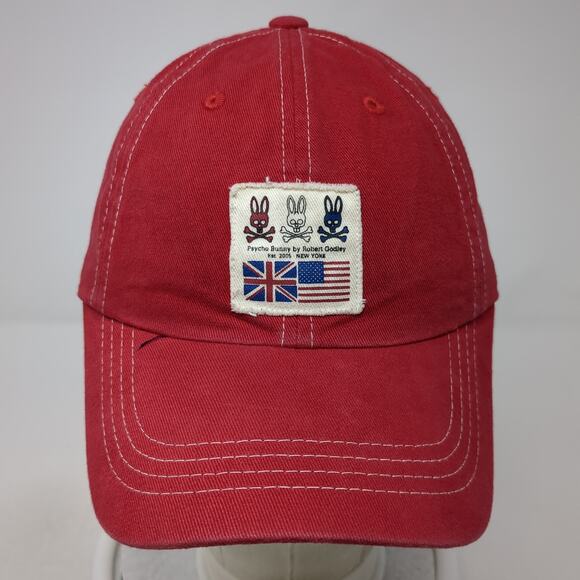 Psycho Bunny By Robin Godley Slideback Hat Red One Size Adjustable - Picture 2 of 10